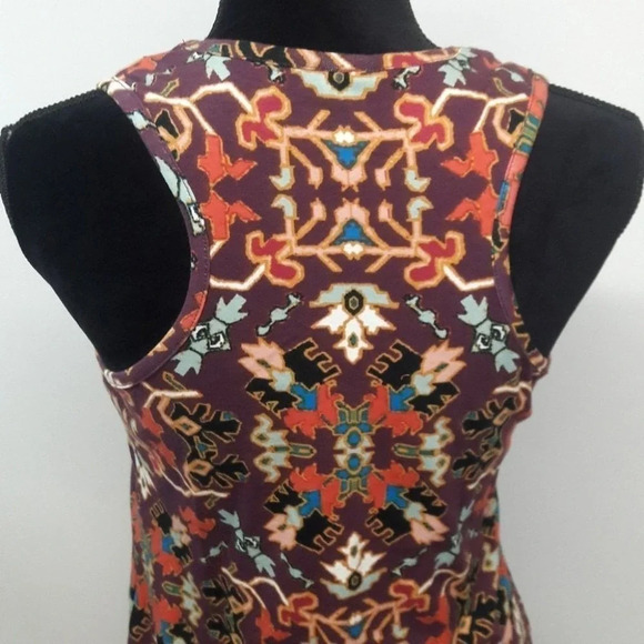 Plum Tribal Print Bodycon Racerback Tank Top Dress - Picture 4 of 4